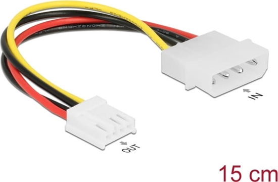 Изображение Delock Cable Power 4 pin male > 4 pin floppy female 15 cm