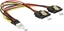 Изображение Delock Cable Power Floppy 4 pin male > 2 x SATA 15 pin female metal 20 cm