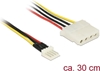 Picture of Delock Cable Power Floppy 4 pin male > Molex 4 pin female 30 cm