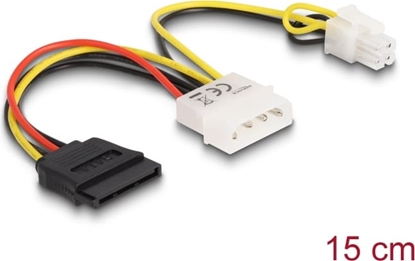 Picture of Delock Cable Power Molex 4 pin male > SATA 15 pin female + P4 male