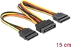 Picture of Delock Cable Power SATA 15 pin plug > 2 x Power SATA 15 pin receptacle 15 cm