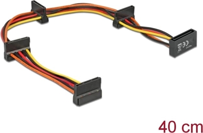Picture of Delock Cable Power SATA 15 pin plug > 4 x SATA 15 pin receptacle 40 cm multicolour
