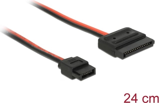 Picture of Delock Cable Power SATA 15 pin receptacle > Power Slim SATA 6 pin receptacle (5 V) 24 cm