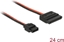 Attēls no Delock Cable Power SATA 15 pin receptacle > Power Slim SATA 6 pin receptacle (5 V) 24 cm