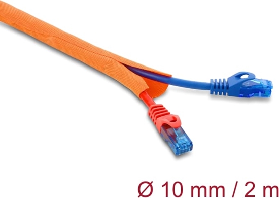 Picture of Delock Cable Protection Sleeve self-closing 2 m x 10 mm orange