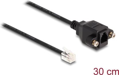 Picture of Delock Cable RJ10 plug to RJ10 jack for installation 30 cm black