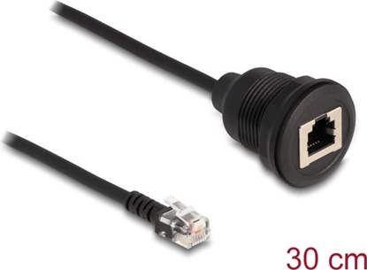 Picture of Delock Cable RJ12 plug to RJ12 jack for installation 30 cm black