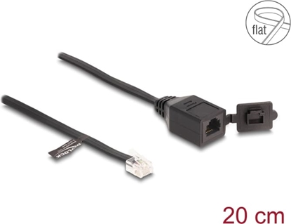 Picture of Delock Cable RJ12 plug to RJ12 jack with protective cap 20 cm black
