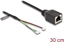 Picture of Delock Cable RJ45 jack to pin header female 1.25 mm 4 pin and pin header female 1.25 mm 6 pin Cat.5e 30 cm black