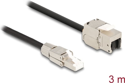 Picture of Delock Cable RJ45 plug field assembly to Keystone Module RJ45 jack Cat.6A 3 m