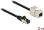 Attēls no Delock Cable RJ45 plug to Keystone Module RJ45 jack Cat.6A 2 m black