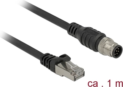 Picture of Delock Cable RJ45 plug to M12 plug 8 pin A-coded Cat.5e SFTP 1 m