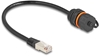 Picture of Delock Cable RJ45 plug to RJ45 jack Cat.6A for built-in with M20 thread and protective cap IP68 dust and waterproof 25 cm black