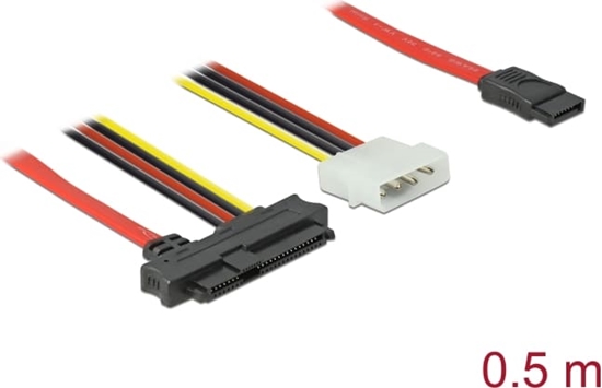 Picture of Delock Cable SAS SFF-8482 + Power > 1 x SATA 7 pin 0.5 m