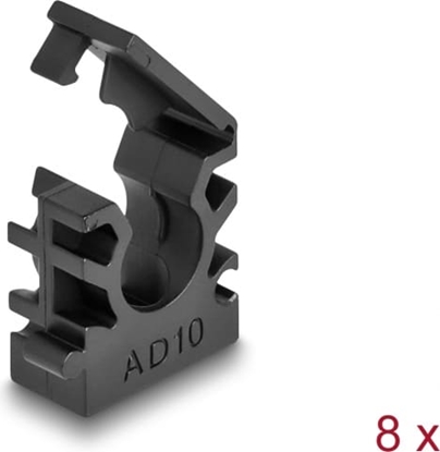 Picture of Delock Cable sleeve holder with locking clip 10 mm 8 pieces black
