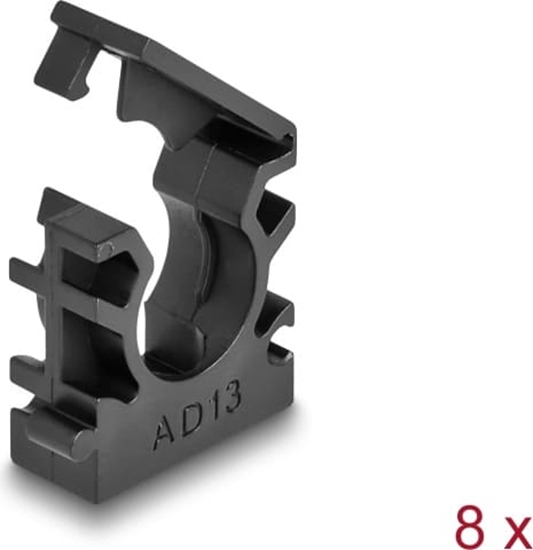 Picture of Delock Cable sleeve holder with locking clip 13 mm 8 pieces black