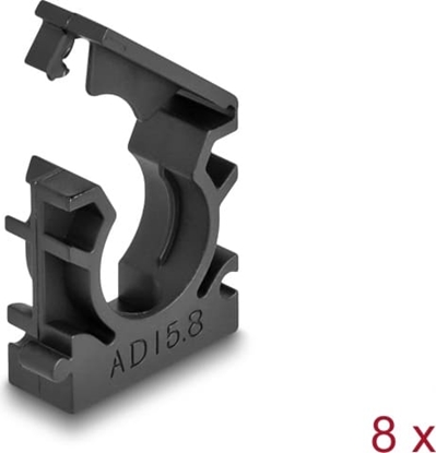 Picture of Delock Cable sleeve holder with locking clip 15.8 mm 8 pieces black