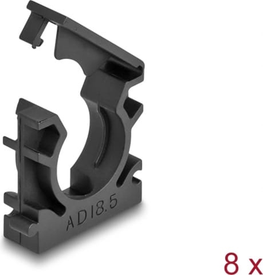Picture of Delock Cable sleeve holder with locking clip 18.5 mm 8 pieces black