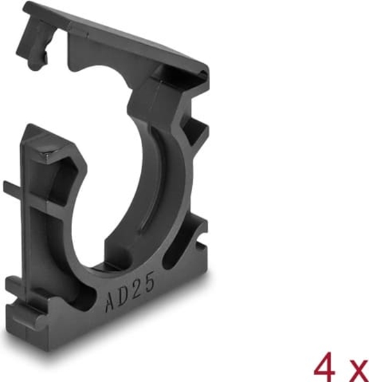 Picture of Delock Cable sleeve holder with locking clip 25 mm 4 pieces black