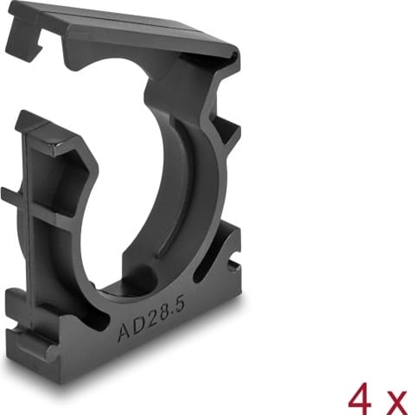 Picture of Delock Cable sleeve holder with locking clip 28.5 mm 4 pieces black