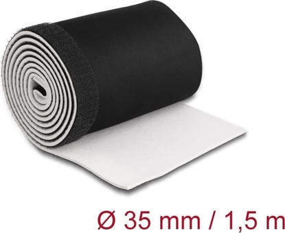 Picture of Delock Cable sleeve neoprene flexible with hook-and-loop fastener 1.5 m x 135 mm black / white