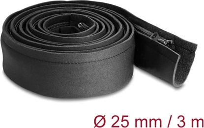Picture of Delock Cable sleeve neoprene flexible with zip 3 m x 100 mm black