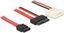 Picture of Delock Cable Slim SATA female > SATA 7 pin + 2 pin power male 70 cm