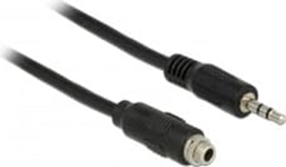 Picture of Delock Cable Stereo Jack 3.5 mm female panel-mount > Stereo Jack 3.5 mm male 100 cm