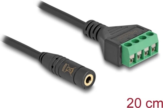 Picture of Delock Cable Stereo jack female 3.5 mm 4 pin to Terminal Block Adapter 20 cm