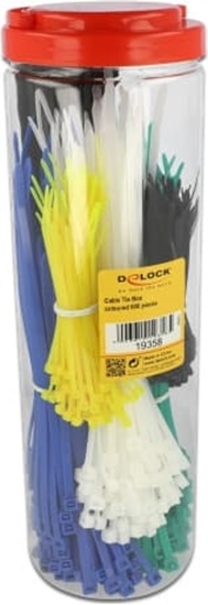 Picture of Delock Cable tie assortment box 600 pieces assorted colours