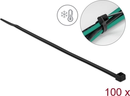 Picture of Delock Cable tie cold resistant L 300 x W 4.8 mm black 100 pieces