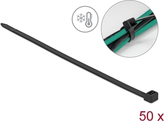 Picture of Delock Cable tie cold resistant L 380 x W 7.6 mm black 50 pieces