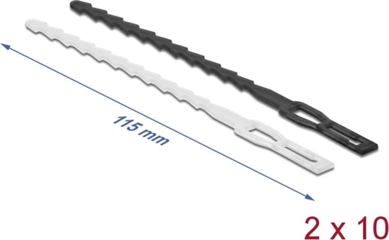 Picture of Delock Cable tie lightning-shaped with fastening eyelet L 115 x W 4.5 mm reusable 20 pieces