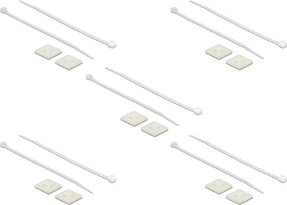 Picture of Delock Cable Tie Mount 25 x 25 mm with Cable Tie L 150 x W 3.6 mm white
