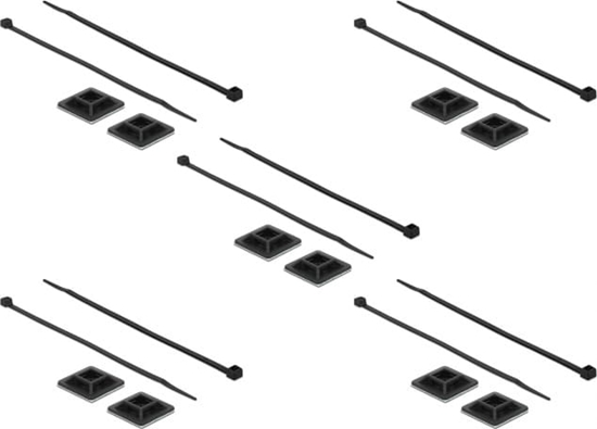 Picture of Delock Cable Tie Mount 25 x 25 mm with Cable Tie L 300 x W 4.8 mm black
