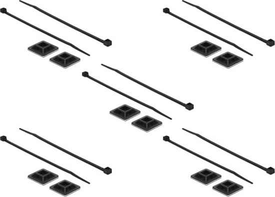 Picture of Delock Cable Tie Mount 28 x 28 mm with Cable Tie L 300 x W 3.4 mm black