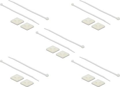 Picture of Delock Cable Tie Mount 30 x 30 mm with Cable Tie L 200 x W 4.8 mm white
