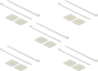 Picture of Delock Cable Tie Mount 40 x 40 mm with Cable Tie L 250 x W 7.2 mm white