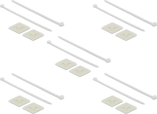 Picture of Delock Cable Tie Mount 40 x 40 mm with Cable Tie L 250 x W 7.2 mm white