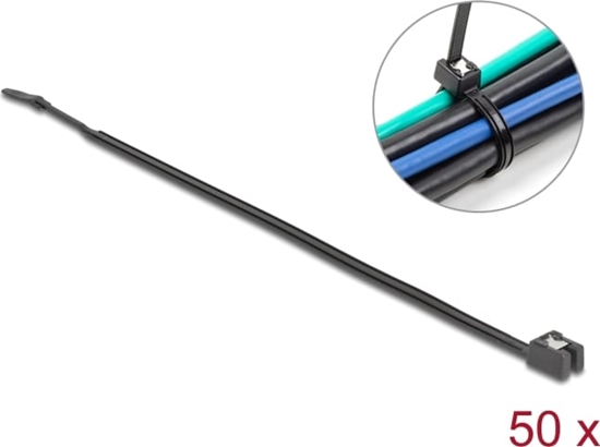Picture of Delock Cable Tie self-cutting L 370 x W 4.8 mm 50 pieces black
