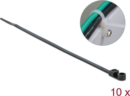 Picture of Delock Cable Tie with Fastening Eyelet L 160 x W 4.8 mm black 10 pieces