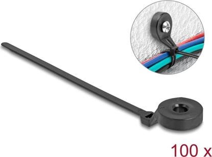 Picture of Delock Cable Tie with Fastening Eyelet L 180 x W 6 mm black 100 pieces