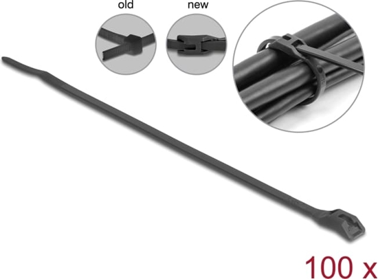 Picture of Delock Cable tie with flat head L 150 x W 3.6 mm 100 pieces black