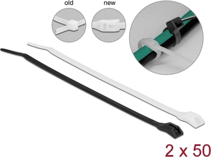 Picture of Delock Cable tie with flat head L 370 x W 7.6 mm 100 pieces