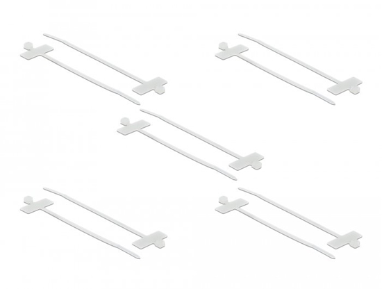 Picture of Delock Cable Tie with Label Tap L 100 x W 2.5 mm white 10 pieces