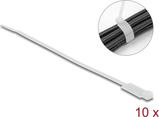 Picture of Delock Cable Tie with Label Tap L 270 x W 4.8 mm white 10 pieces