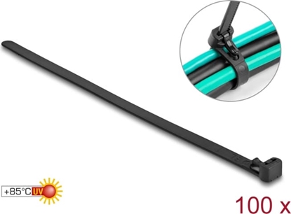 Picture of Delock Cable ties reusable heat-resistant L 200 x W 7.5 mm 100 pieces black