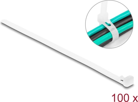 Picture of Delock Cable ties reusable L 150 x W 7.2 mm 100 pieces white