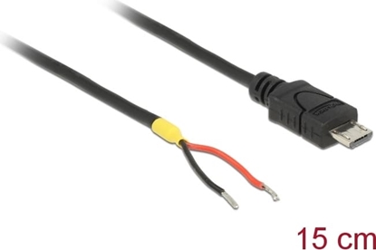 Picture of Delock Cable USB 2.0 Micro-B male > 2 x open wires power 15 cm Raspberry Pi