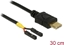 Attēls no Delock Cable USB Type-C™ male > 2 x pin header female separate power 30 cm